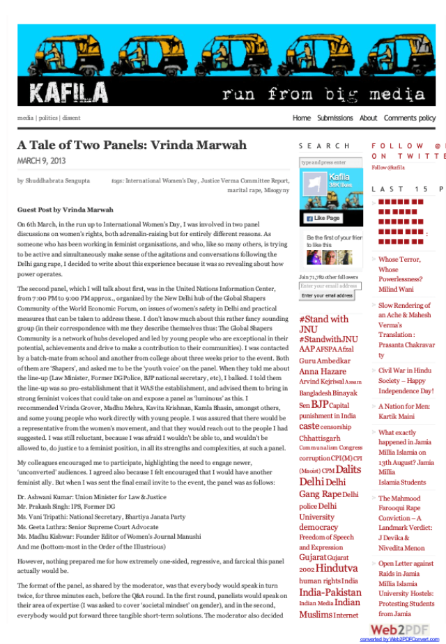 A Tale of Two Panels: Vrinda Marwah