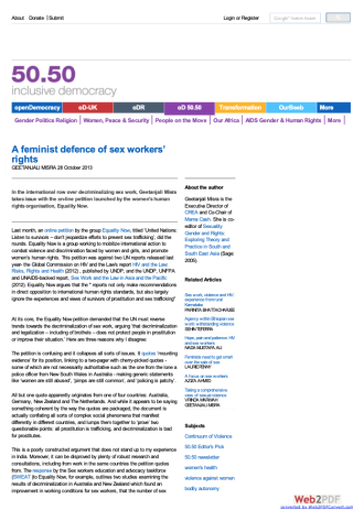 Feminist defence of sex workers rights