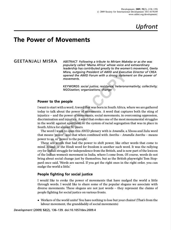 The Power of Movements