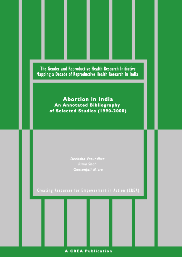 Abortion in India - an annotated bibliography 1990-2000