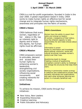 Annual Report: 2005–2006