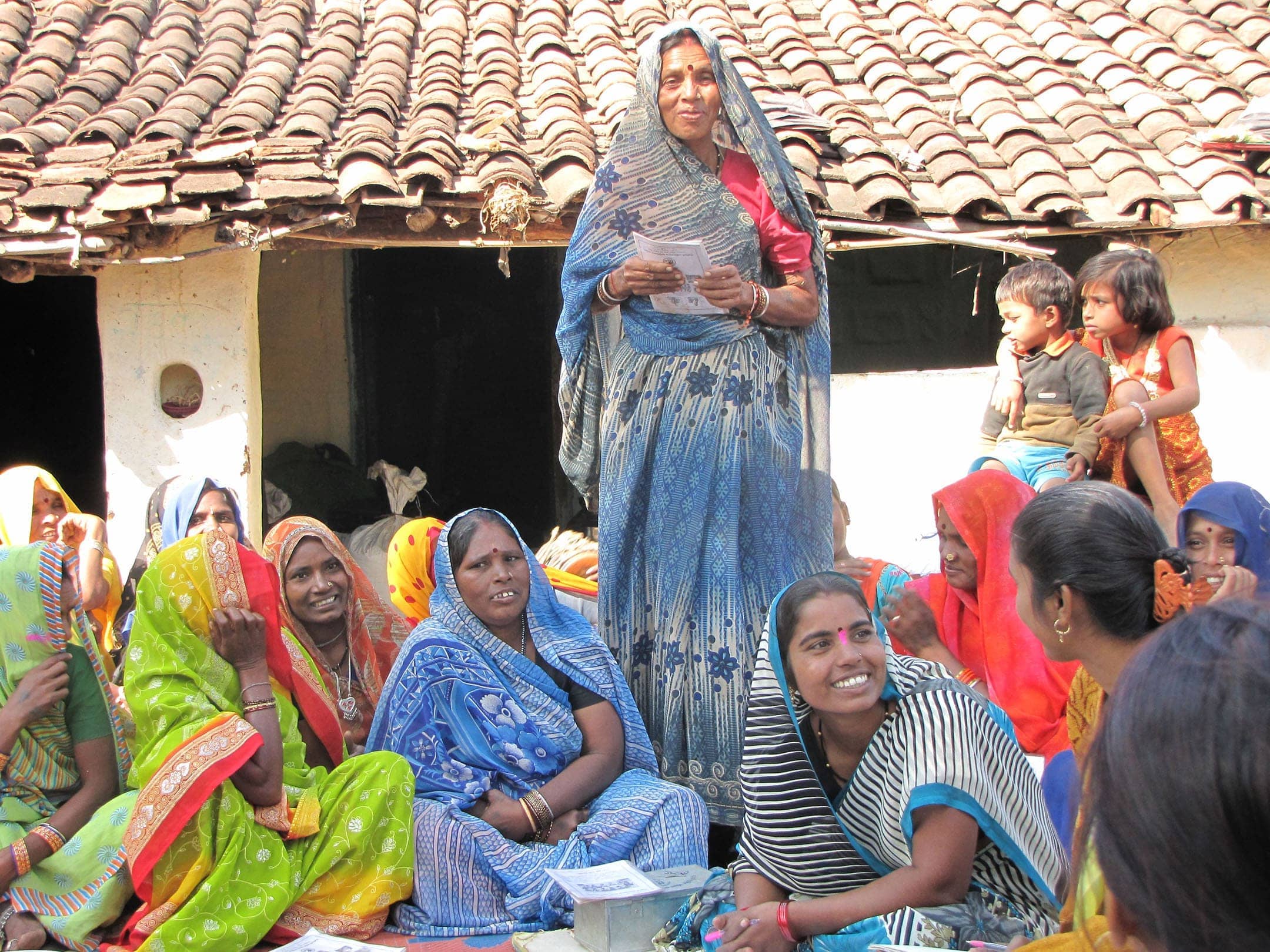 At a community meeting, Bihar, 2009