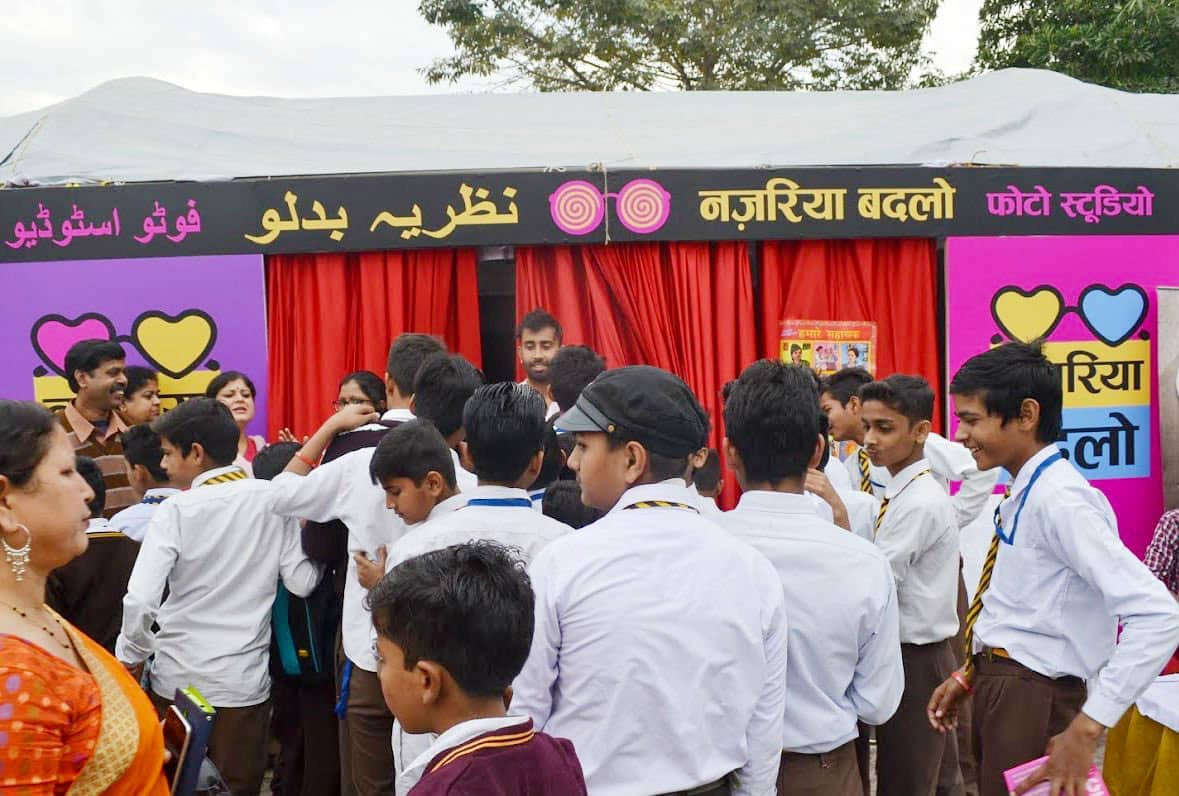 The Nazariya Badlo (‘change your perception’) photo  booth invited festival goers to reflect on deep seated  beliefs and biases.